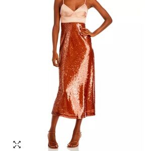 A.L.C. Shimmering Copper Sequin Gown